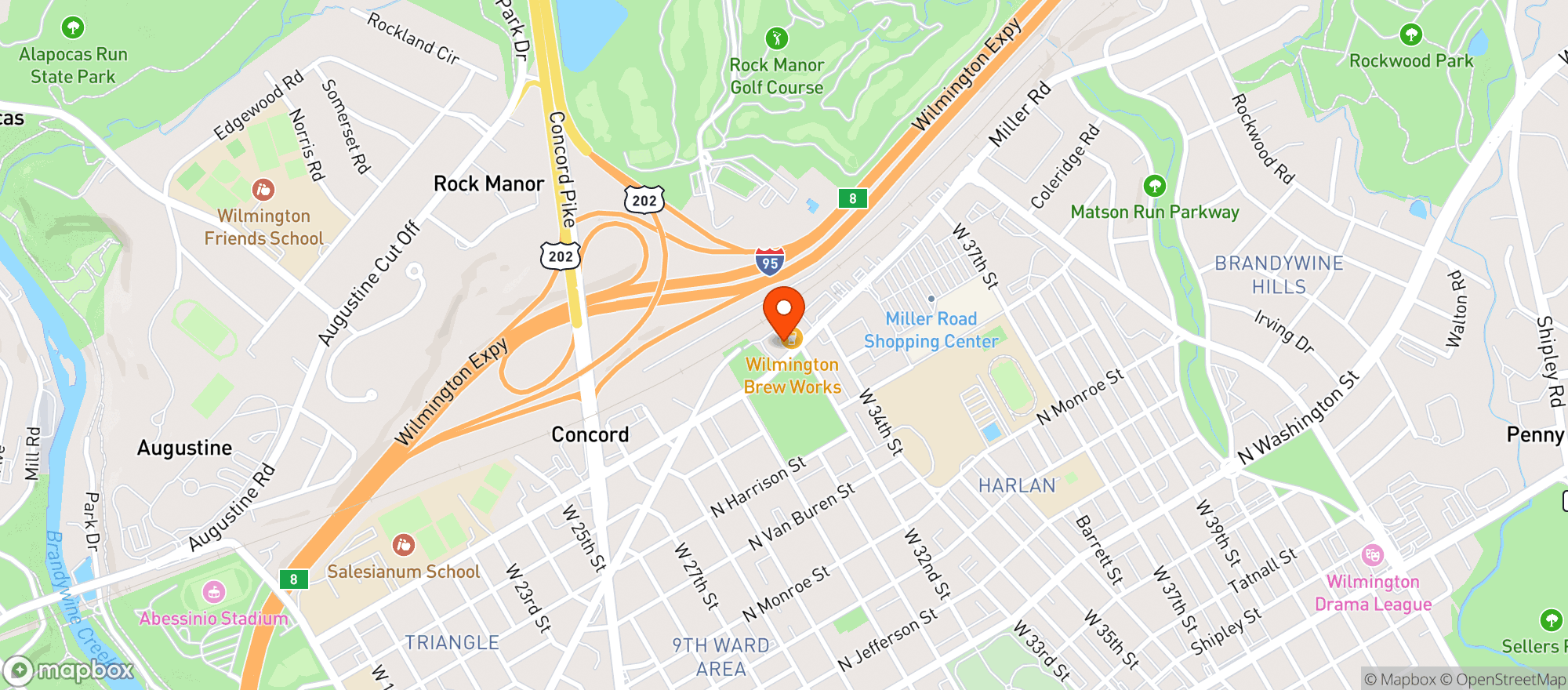 Map showing Wilmington Brew Works