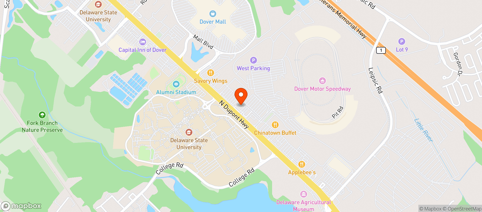 Map showing Grotto Pizza