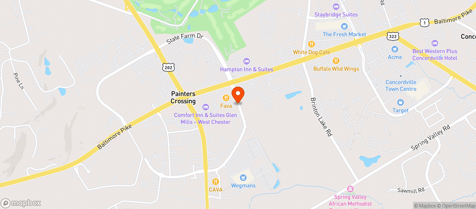 Map showing Wegmans