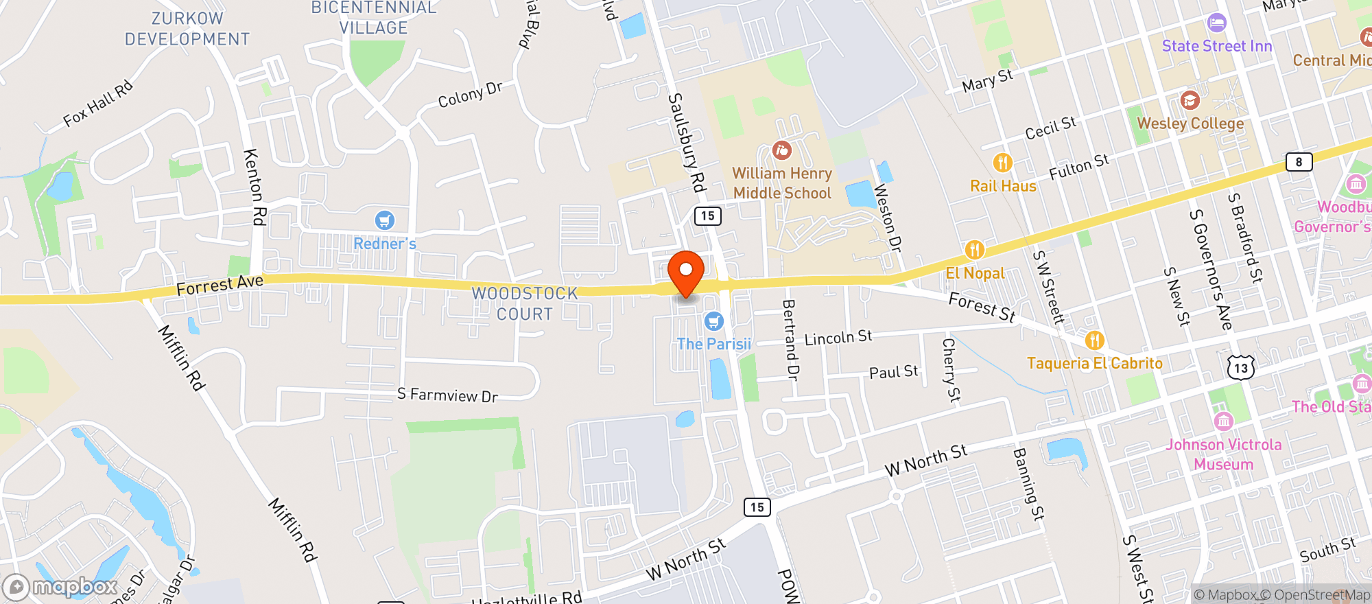 Map showing Curry Pizza House