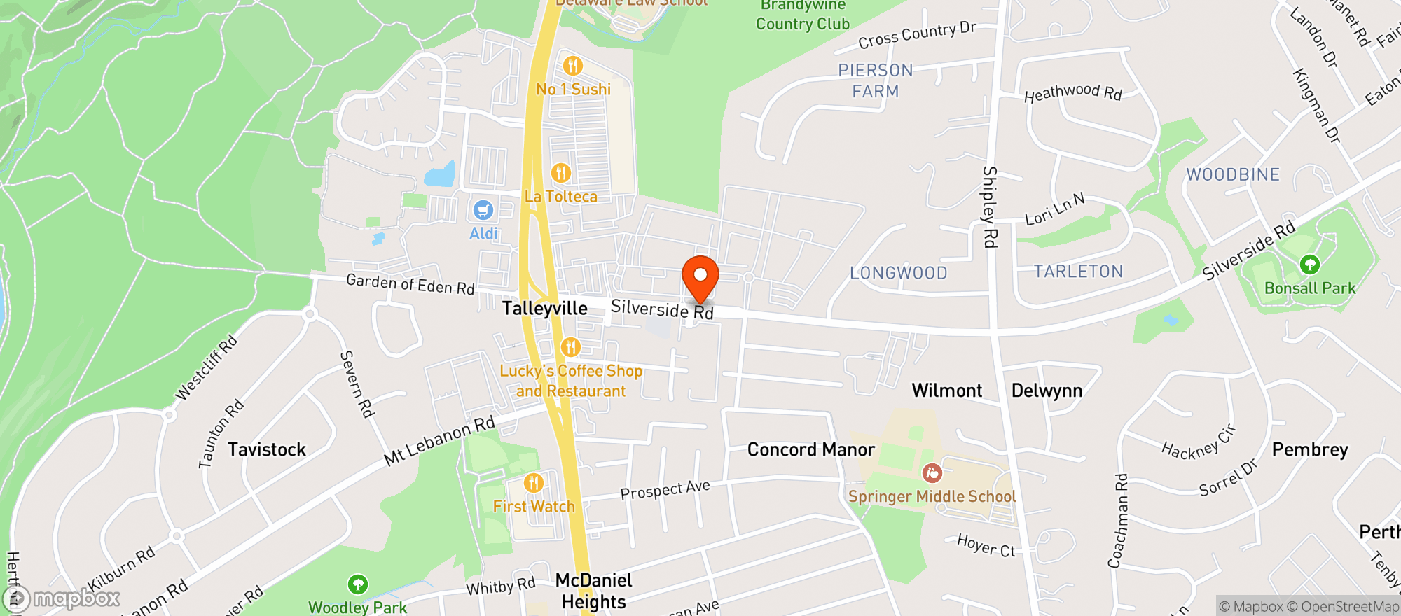 Map showing Taverna Rustic Italian