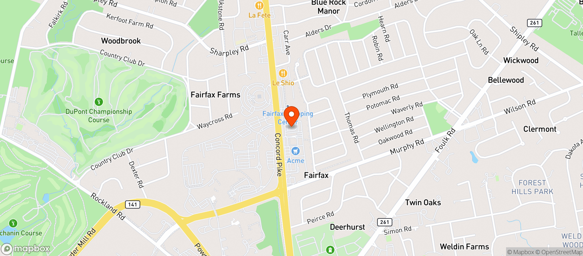 Map showing Grotto Pizza
