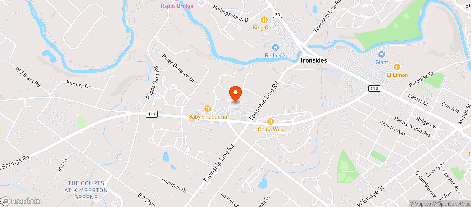 Map showing Sly Fox Brewhouse & Eatery