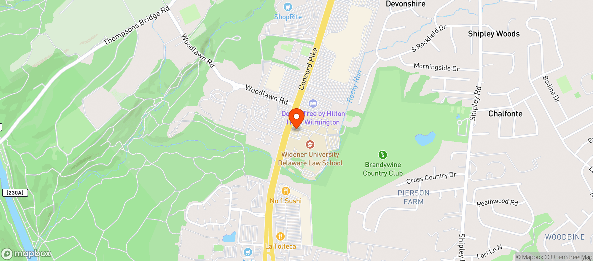 Map showing Vitamin Shoppe - Concord Pike