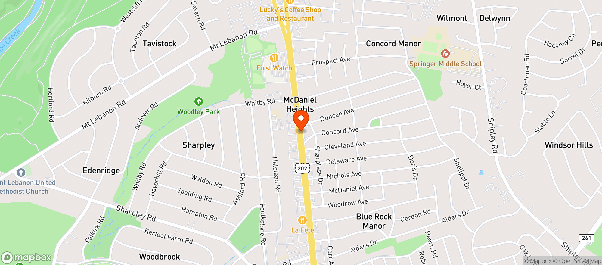 Map showing Mclarens Irish Pub