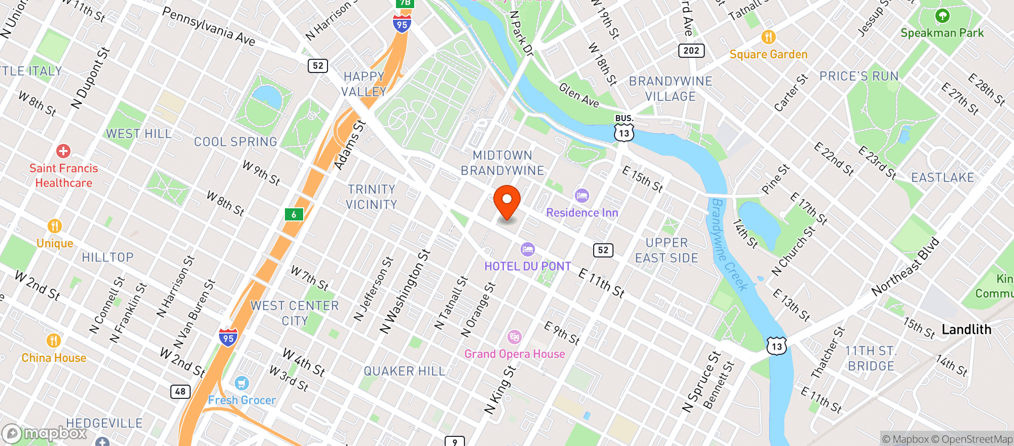 Map showing Tonic Seafood & Steak