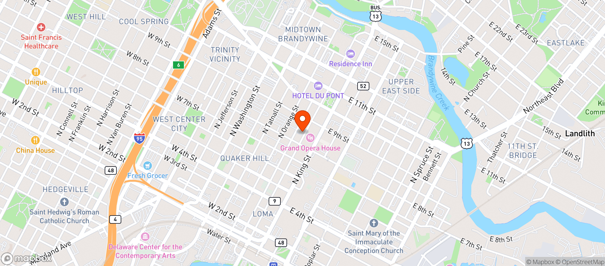 Map showing Chelsea Tavern