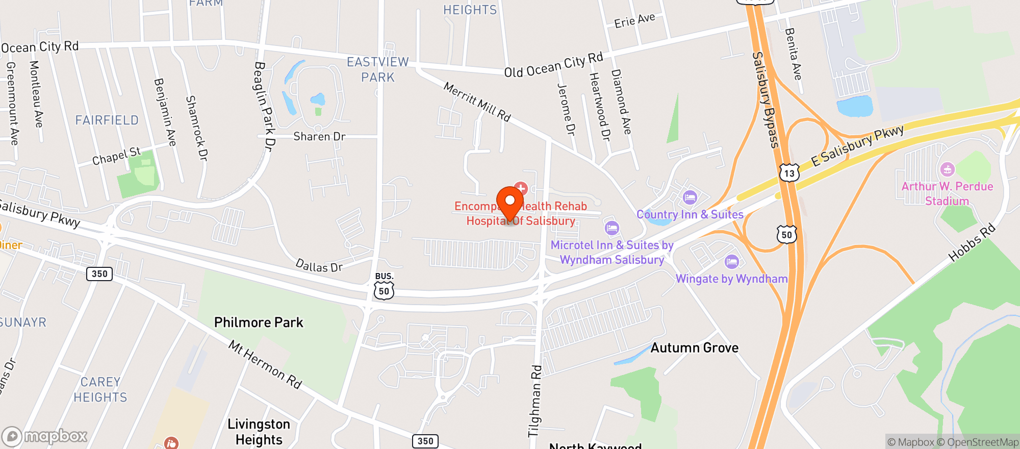 Map showing Food Lion #1268