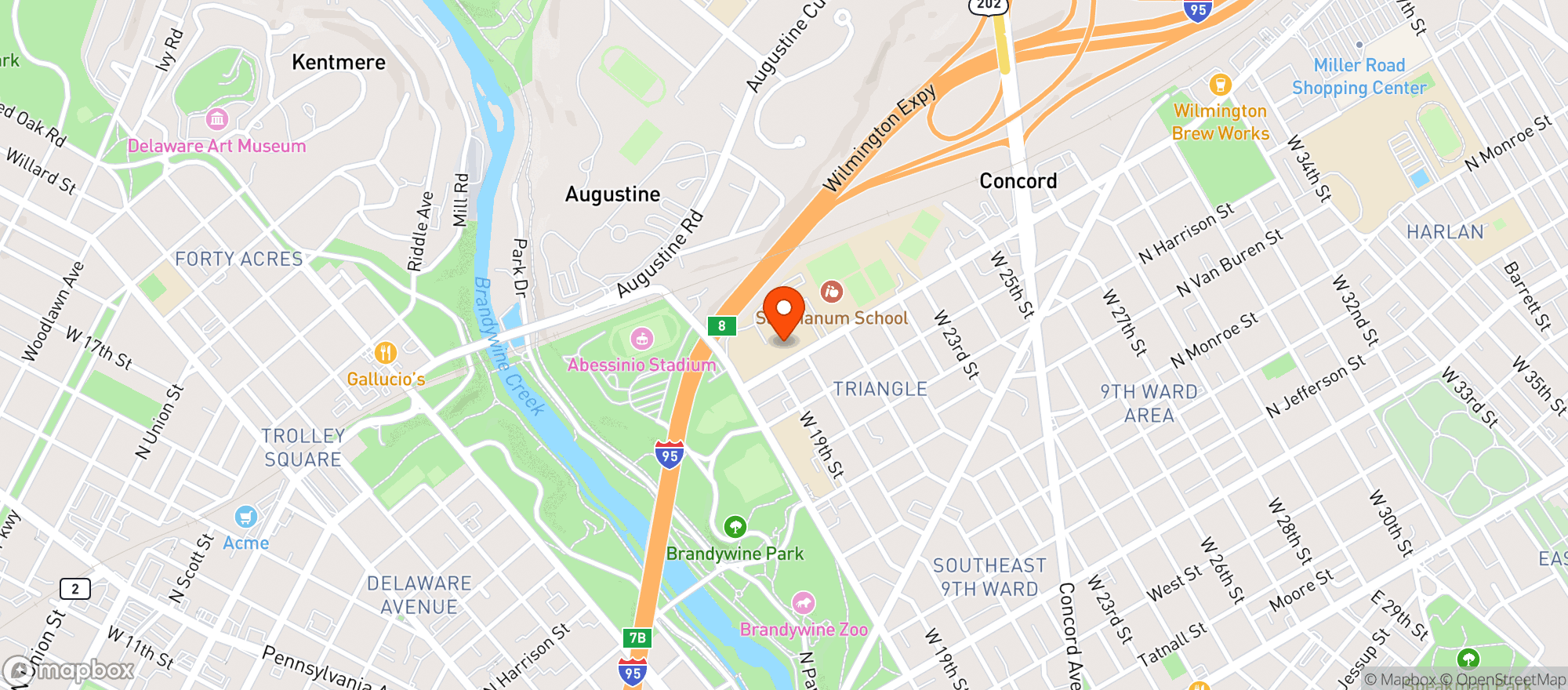 Map showing 4 The Boys