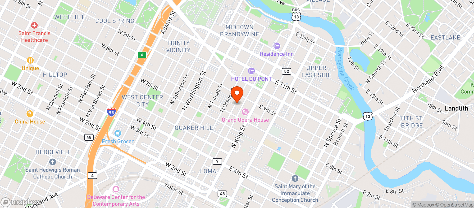 Map showing Roost Pub & Kitchen