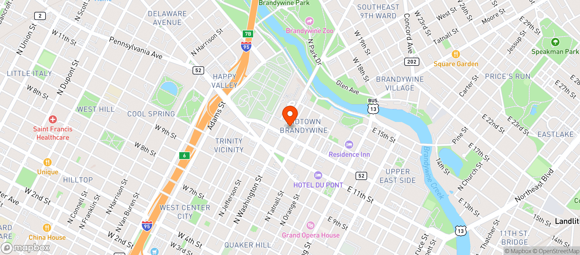 Map showing Mikimotos Sushi Bar