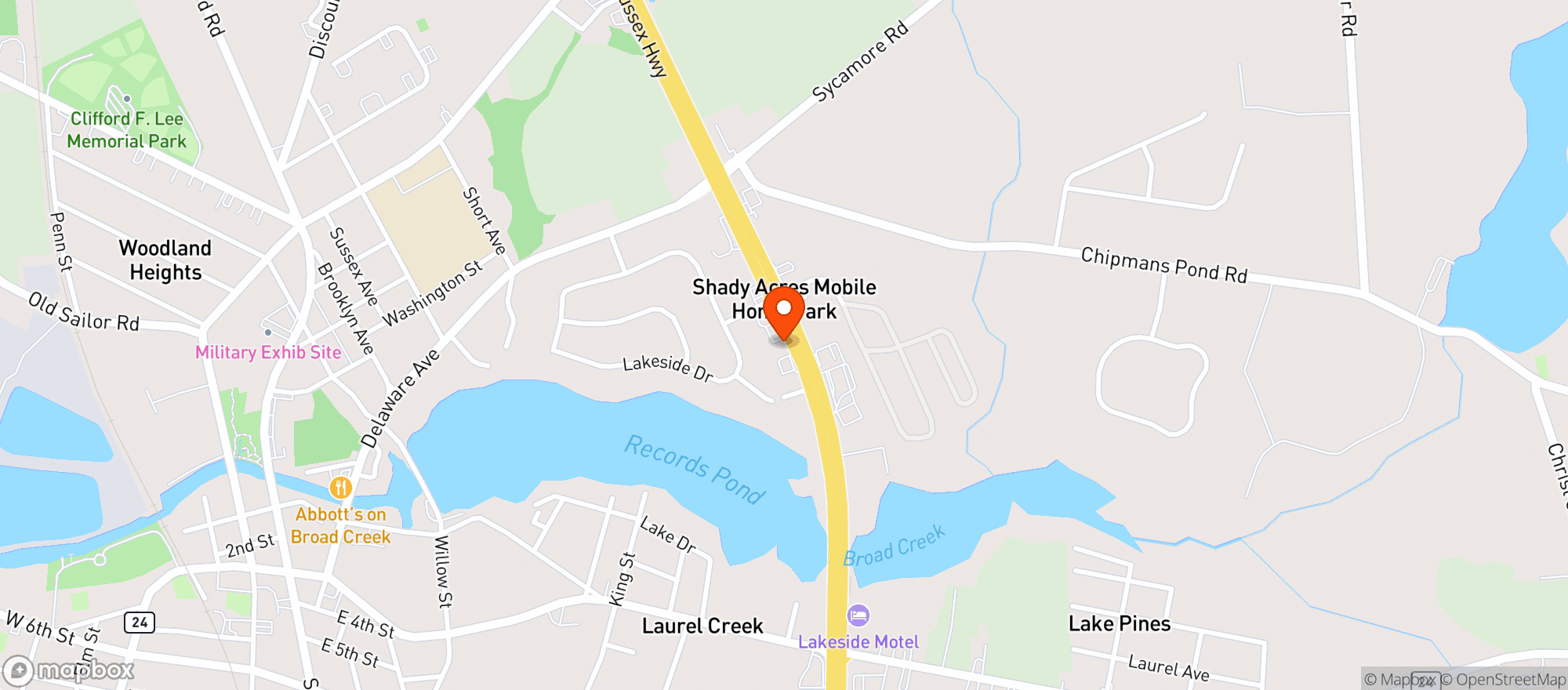 Map showing Lakeshore wines and spirits