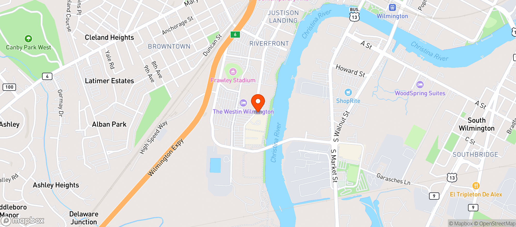 Map showing Timothys On The Waterfront