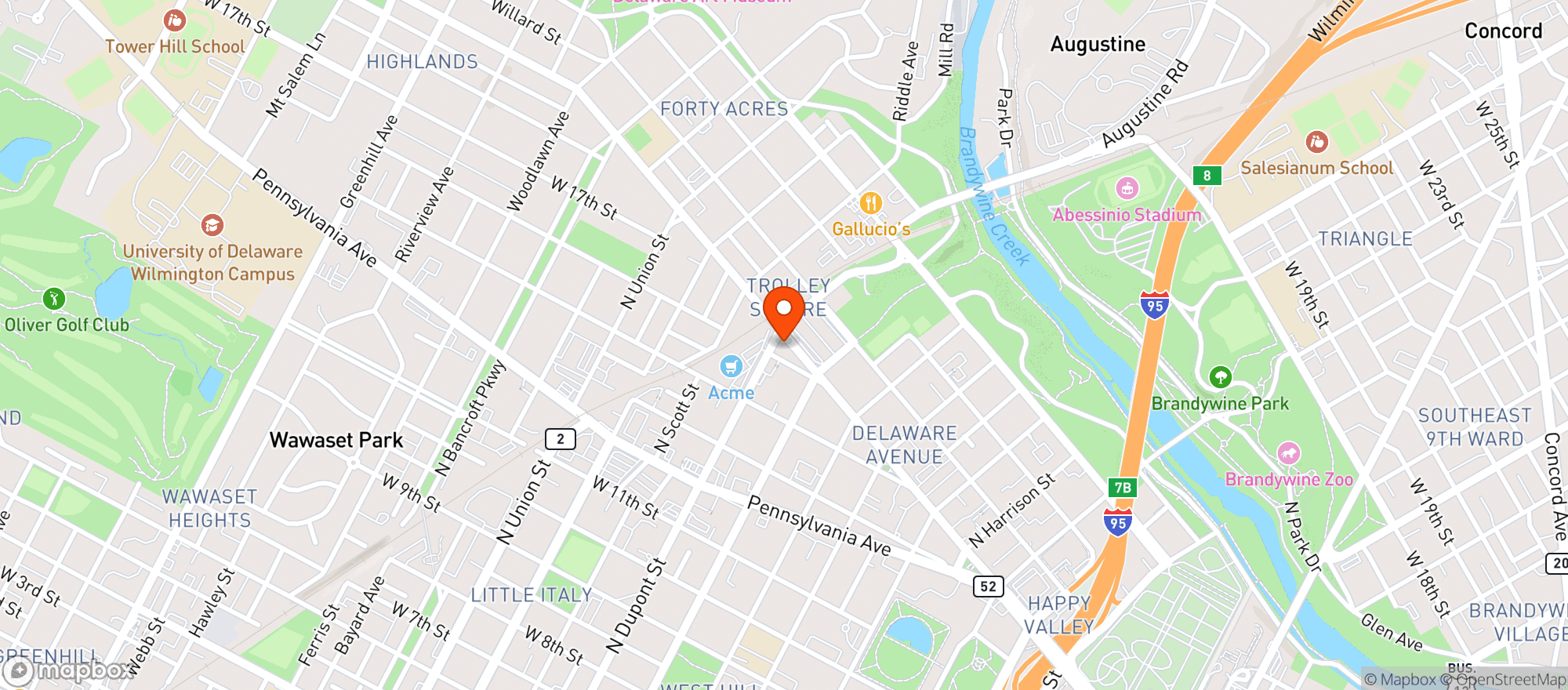 Map showing Catherine Rooneys