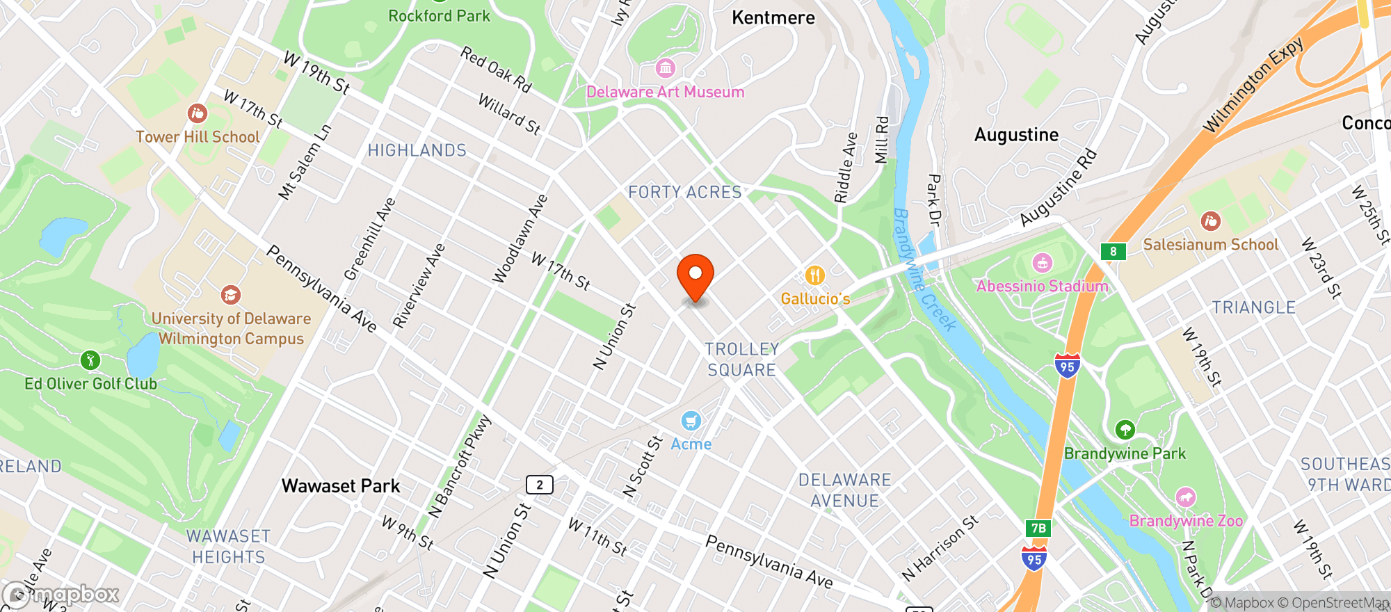 Map showing Wards Liquors