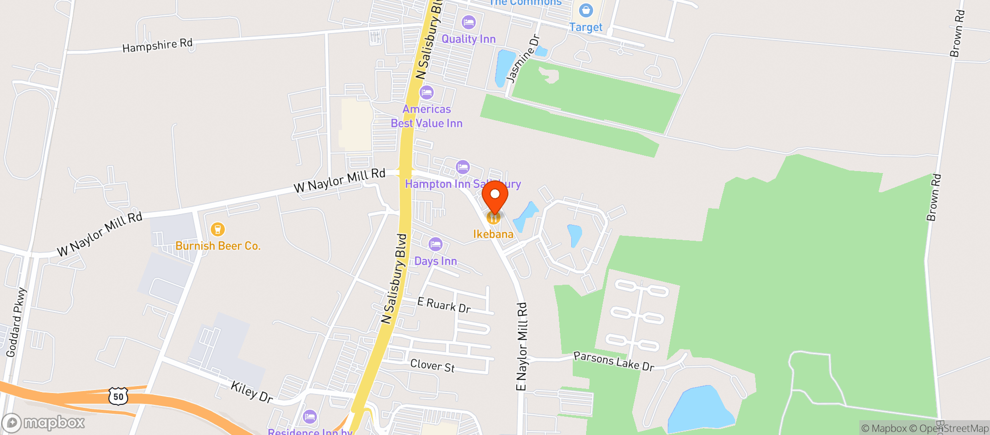 Map showing Wicomico county liquor store #3