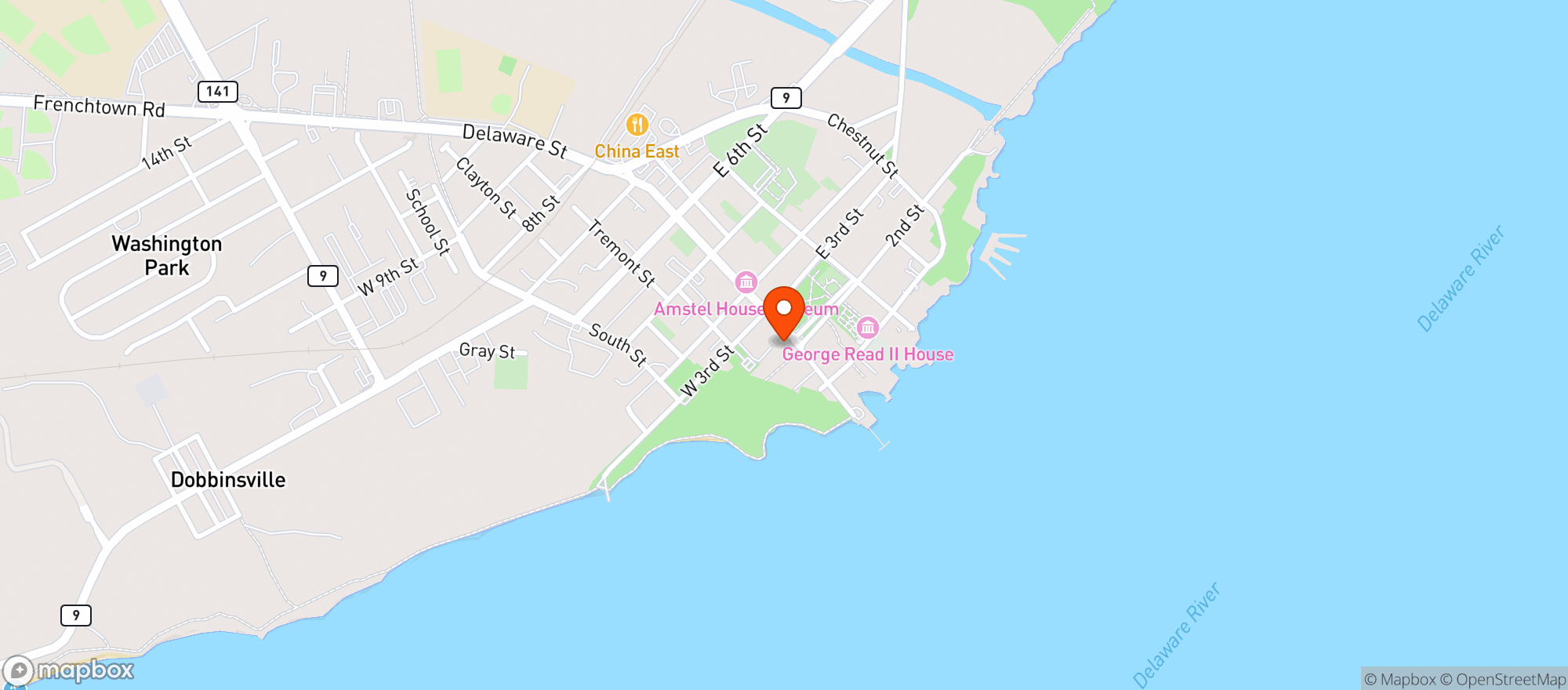 Map showing THE MERCURY CAFE & TEAHOUSE