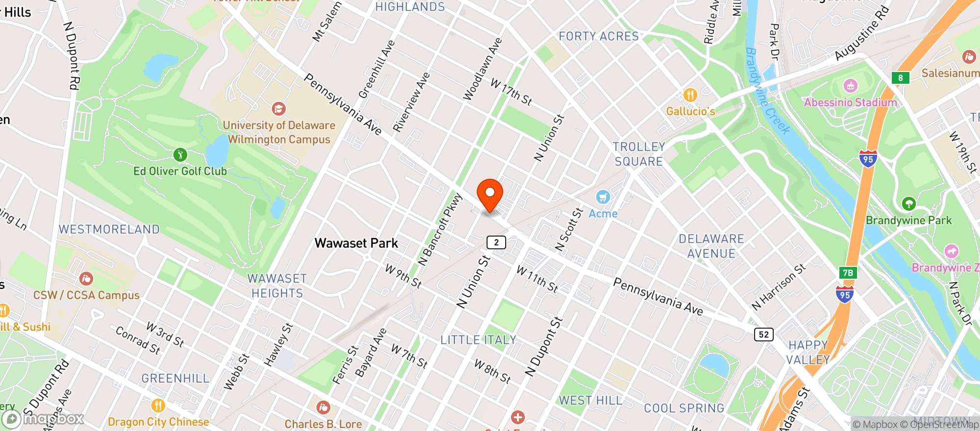 Map showing Santa Fe Mexican Grill