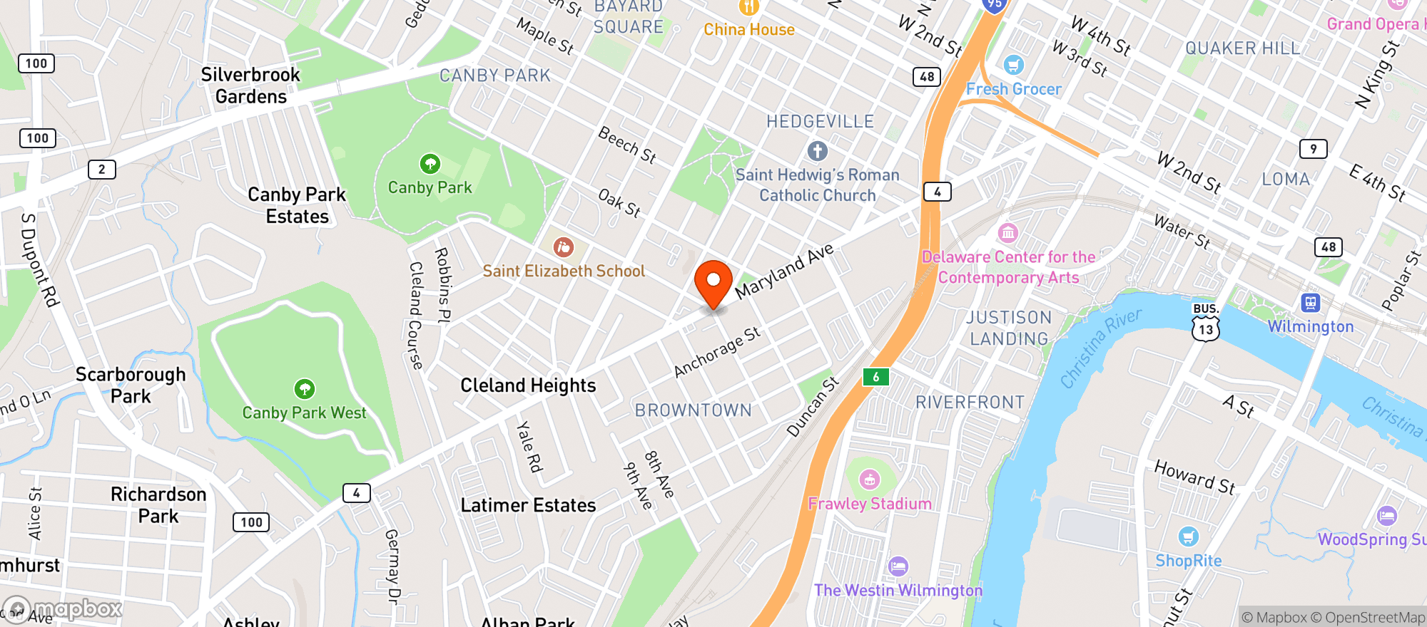 Map showing Sids Liquors