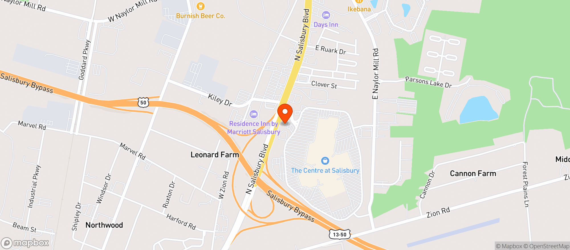 Map showing Greene Turtle Sports Bar & Grille