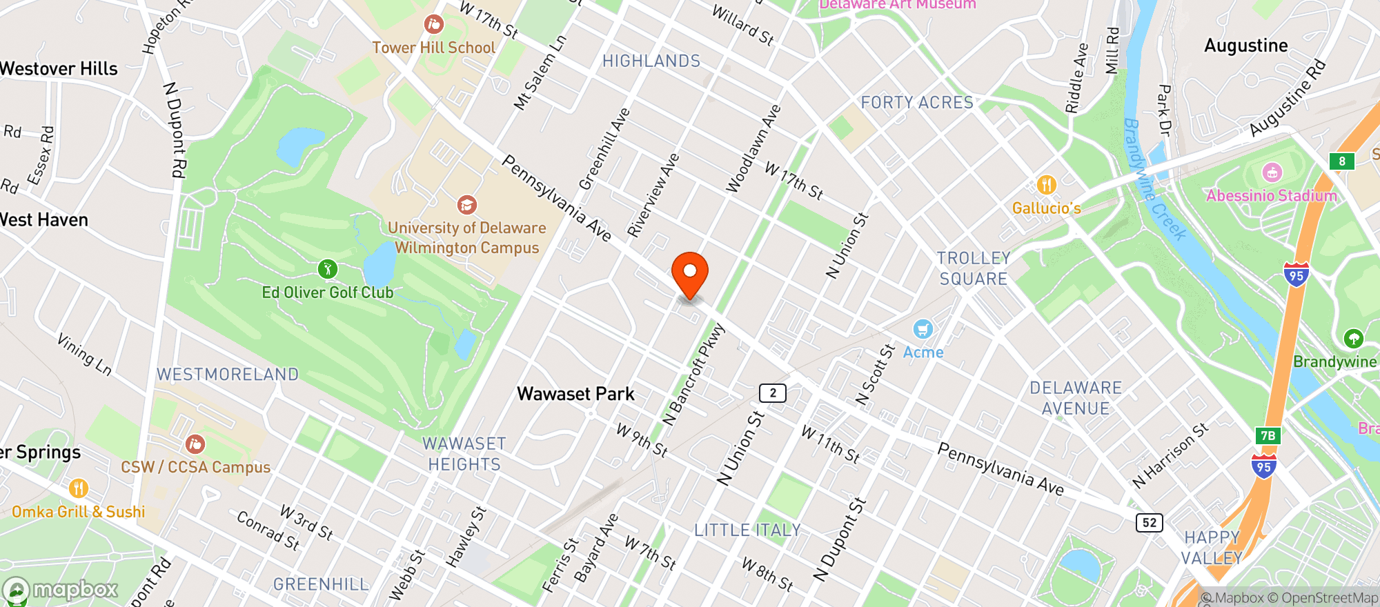 Map showing Columbus Inn