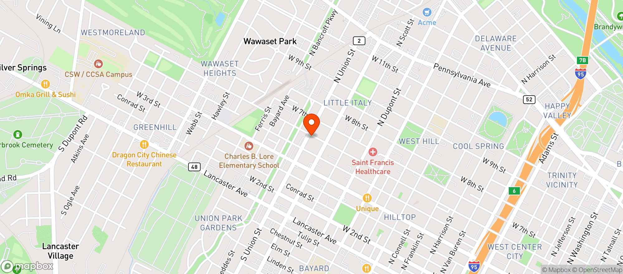 Map showing El Toro Cantina