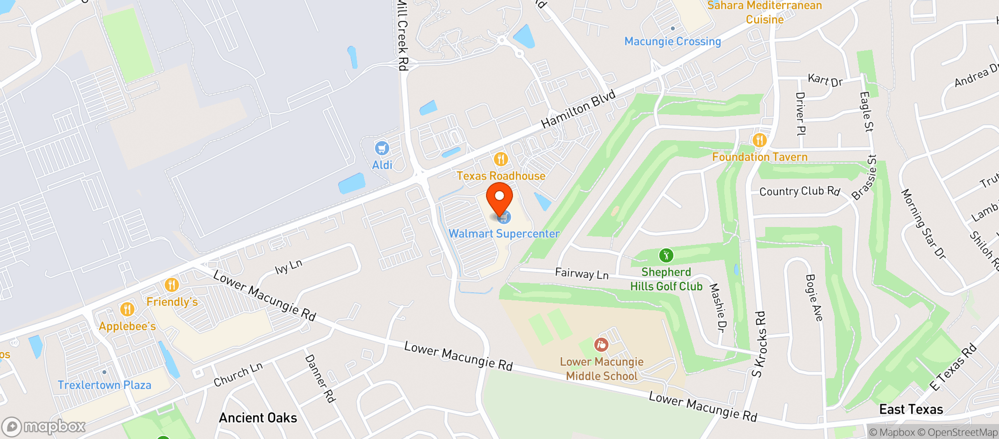 Map showing Smokin' Zone