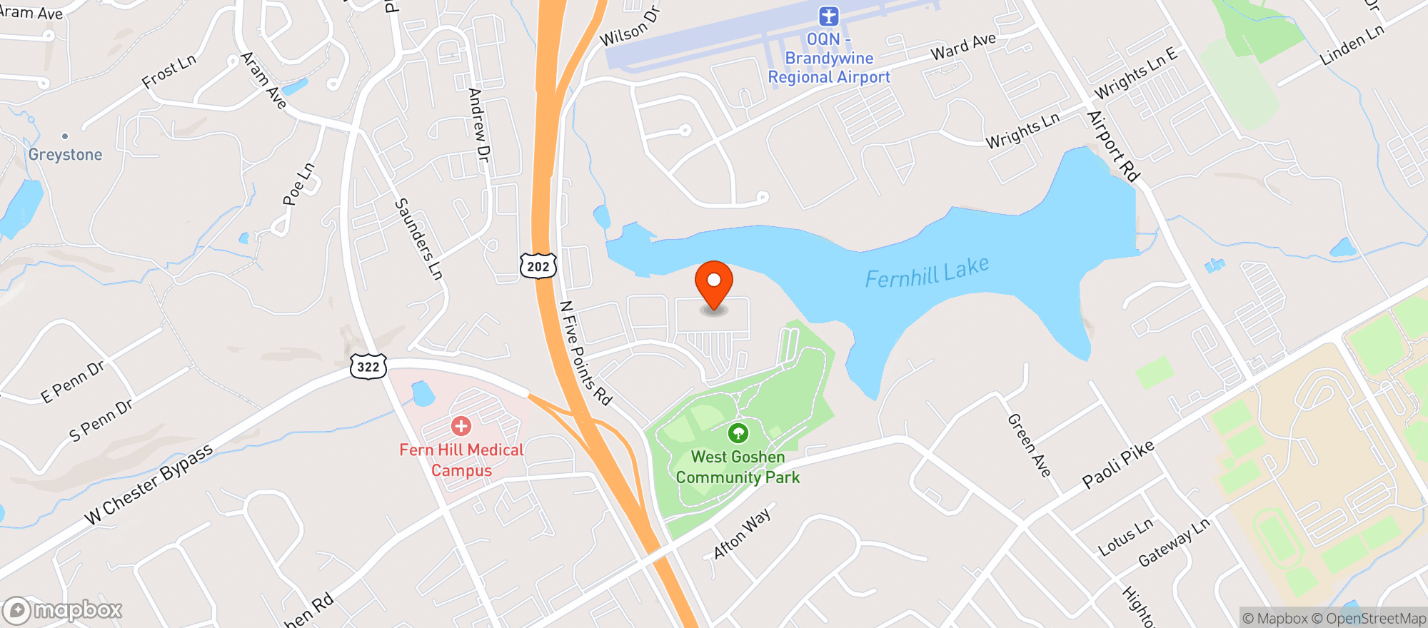 Map showing Goal Line Pub