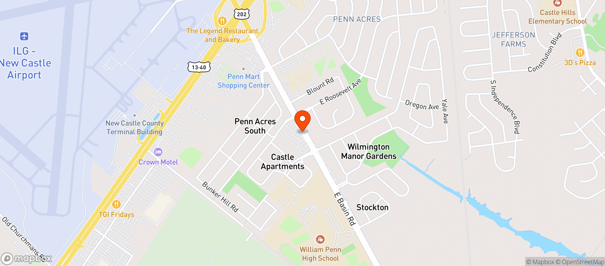 Map showing Casa Mariachi Restaurant & Bar