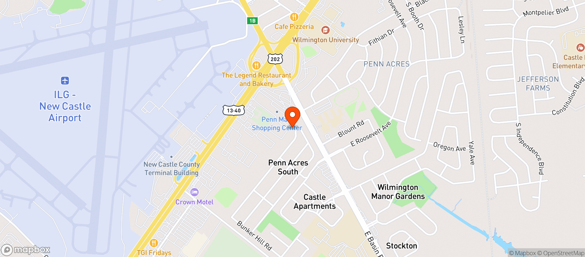 Map showing Penn Mart Liquors