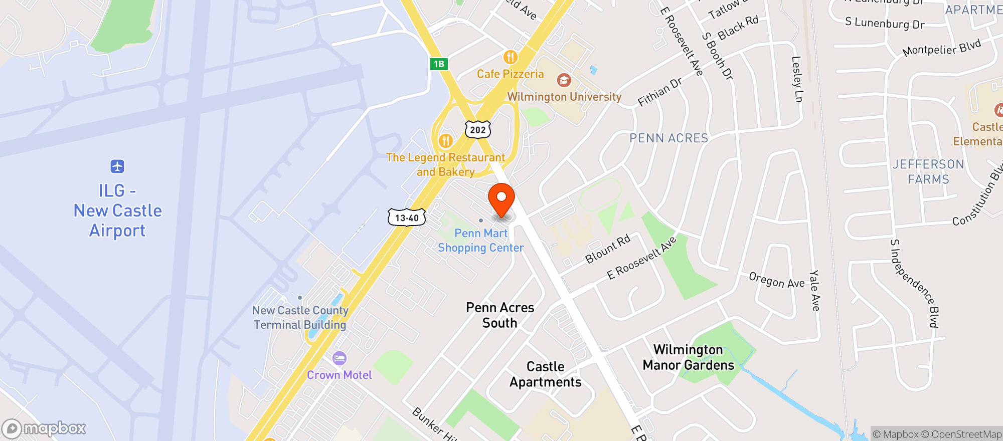 Map showing Penn Mart Discount Liquors