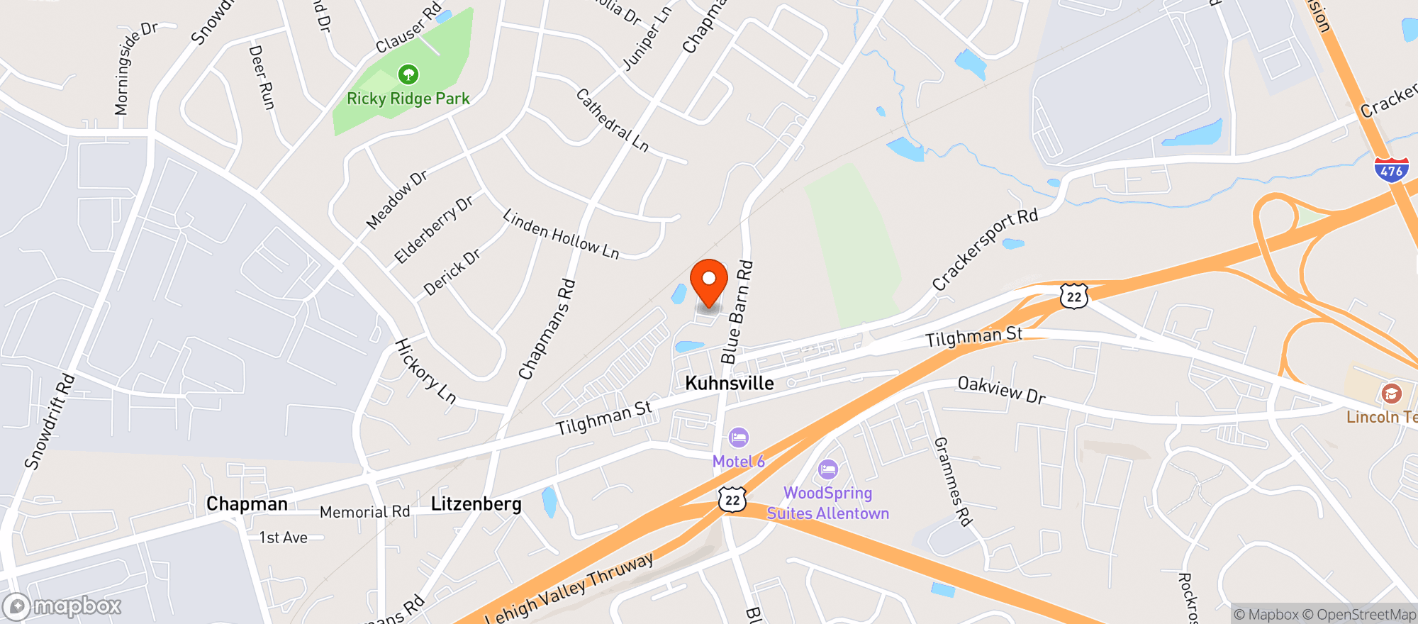 Map showing Trexler Travel Center