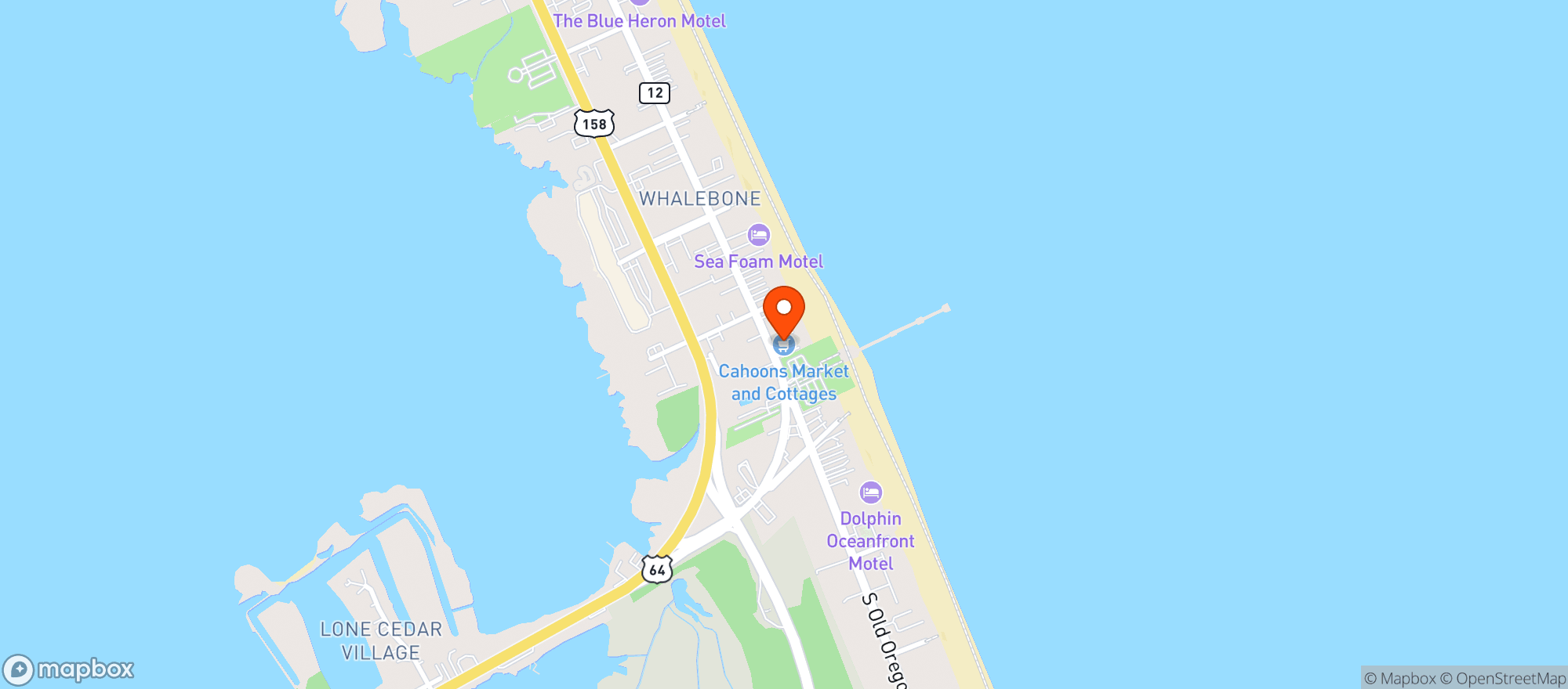 Map showing R. V. Cahoon S
