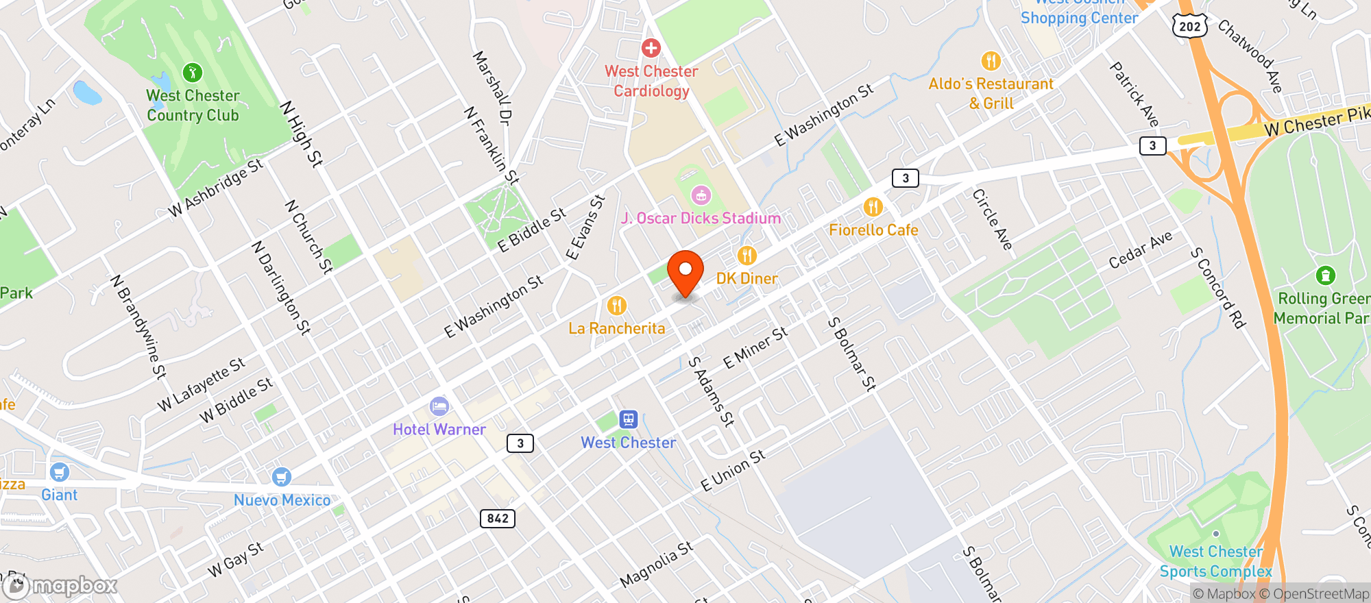 Map showing Acme