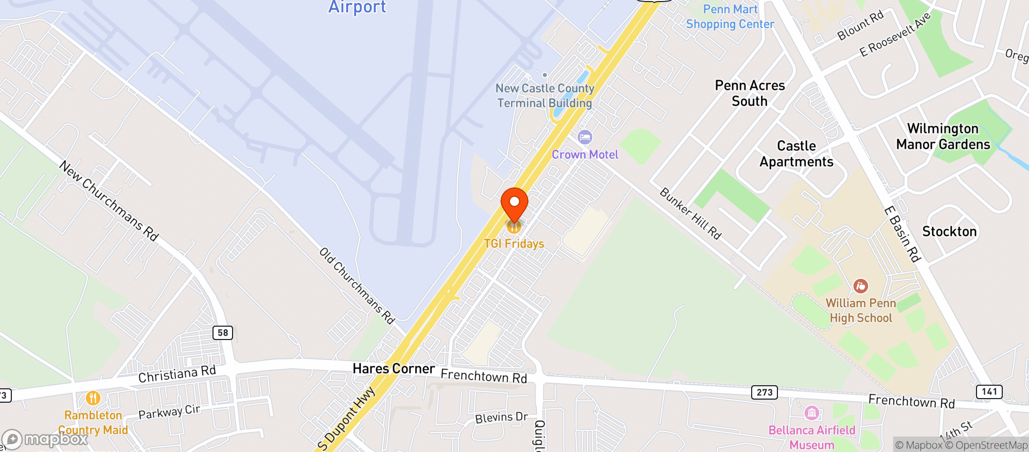 Map showing Tgi Fridays #1520