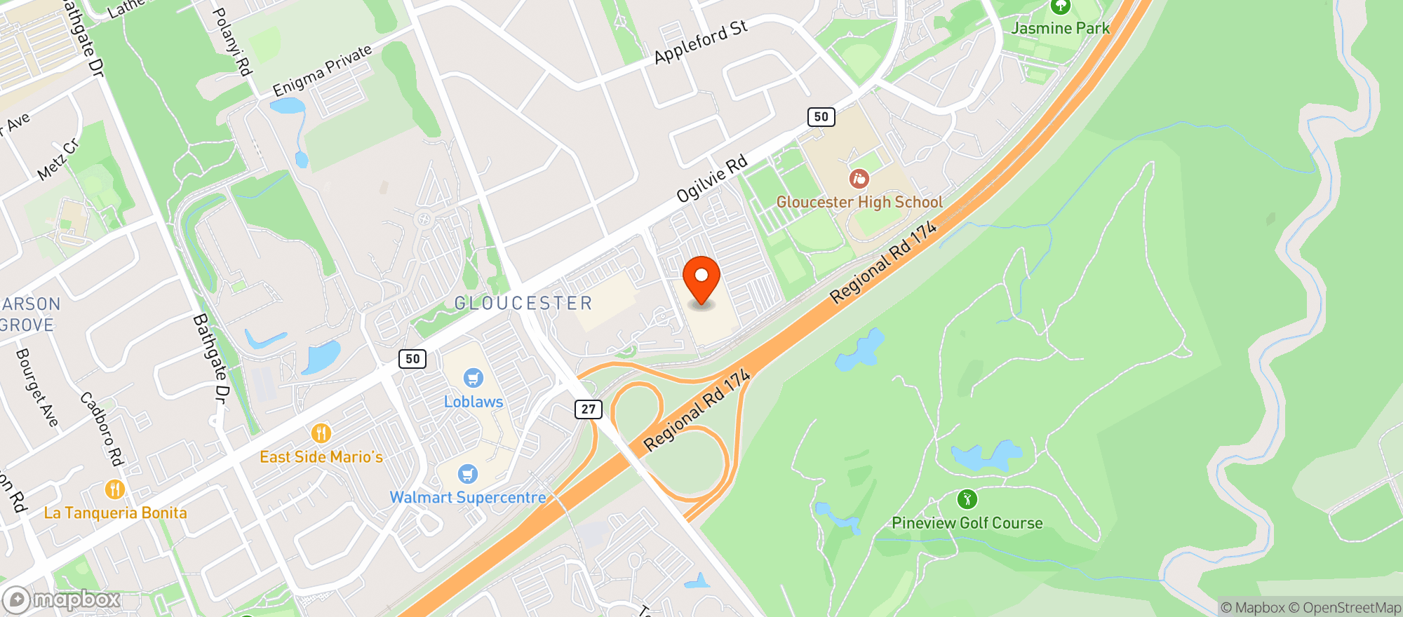 Map showing Costco Wholesale - Gloucester