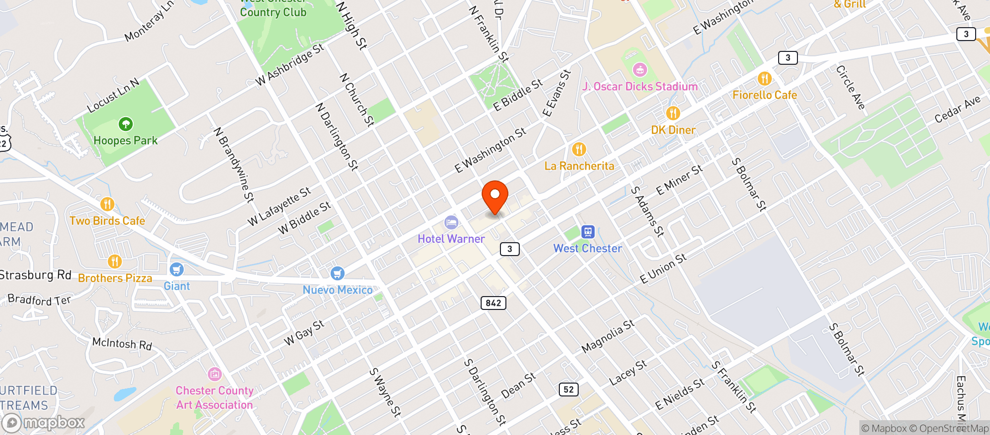 Map showing Hotel Indigo #phlwe