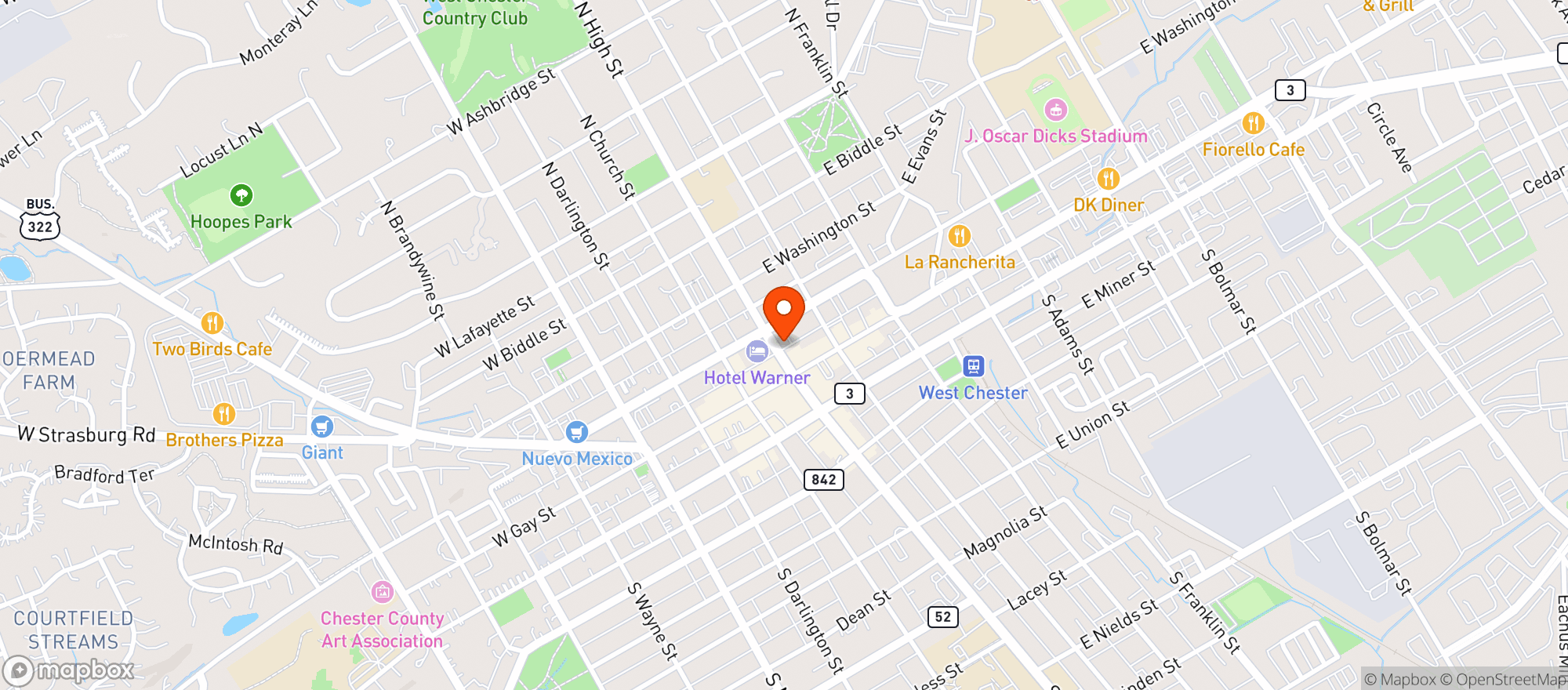 Map showing Mayday Coffee Shop