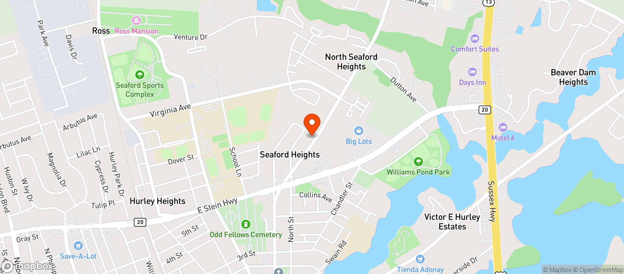 Map showing Cinnamon S Bar & Grill