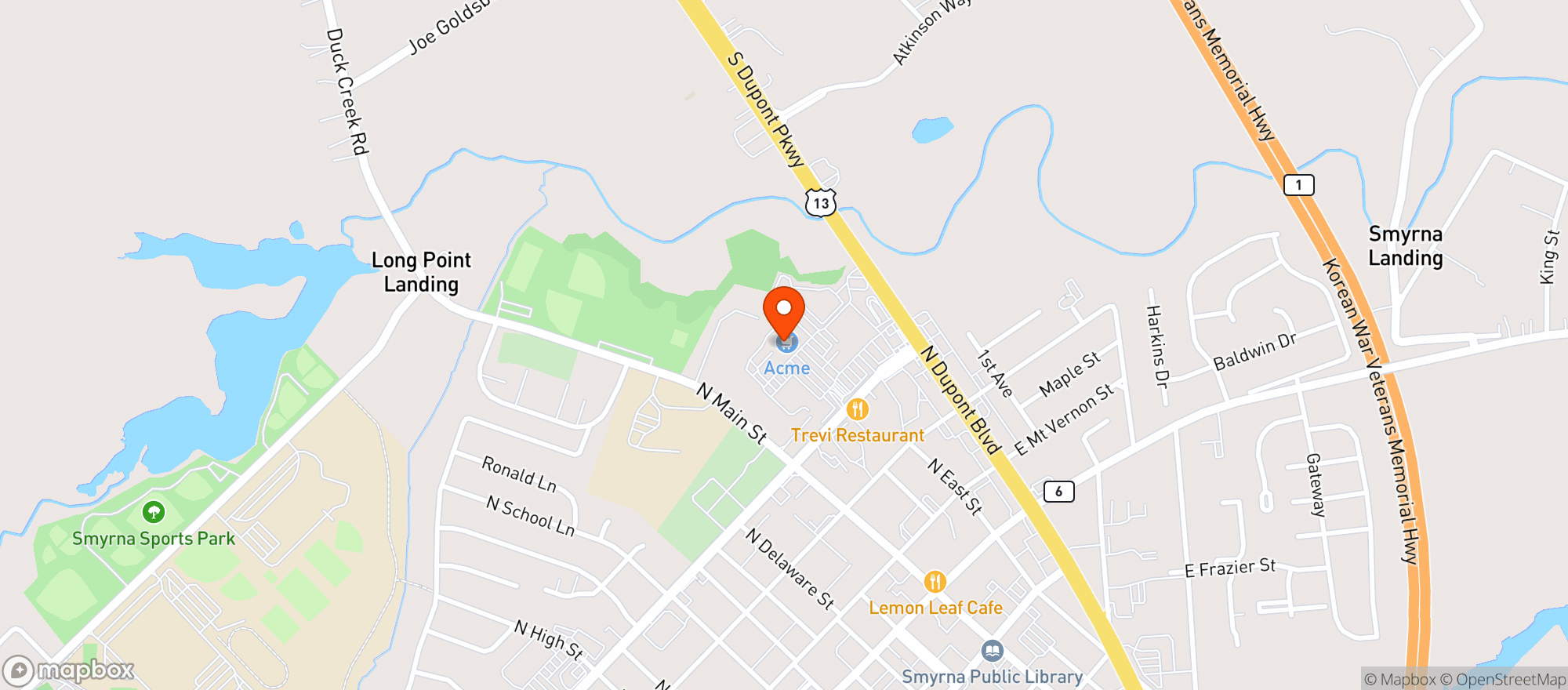 Map showing Acme Market #2836