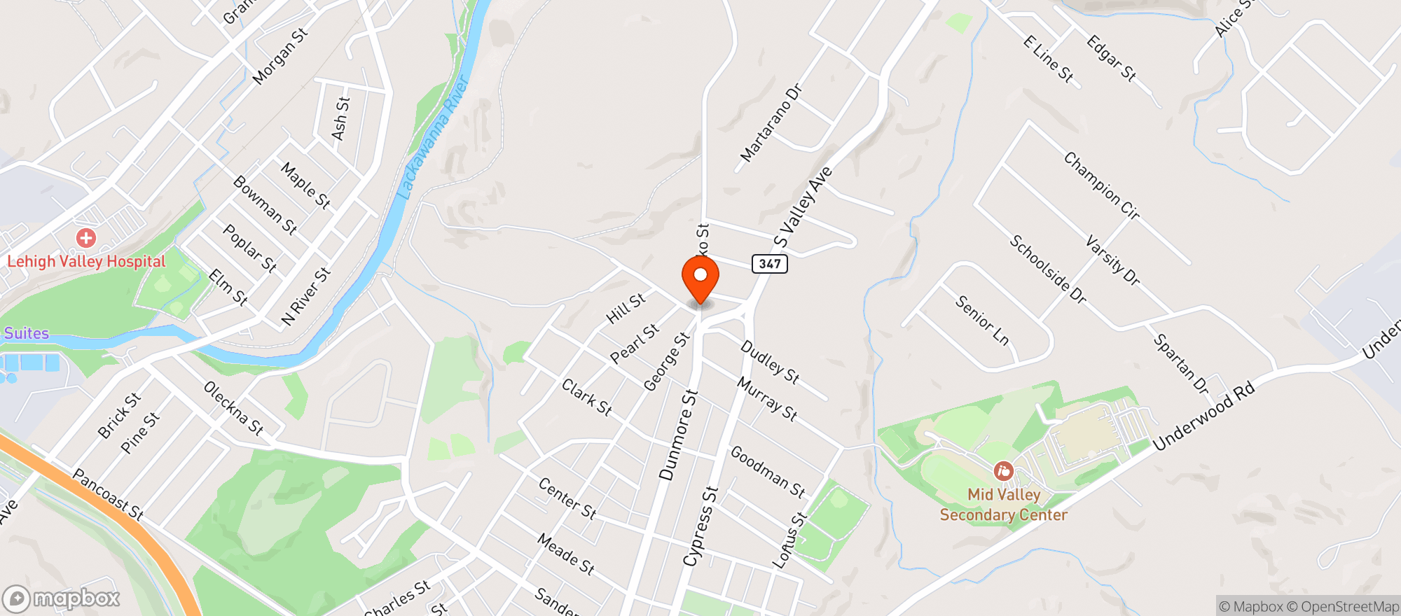 Map showing Food Express