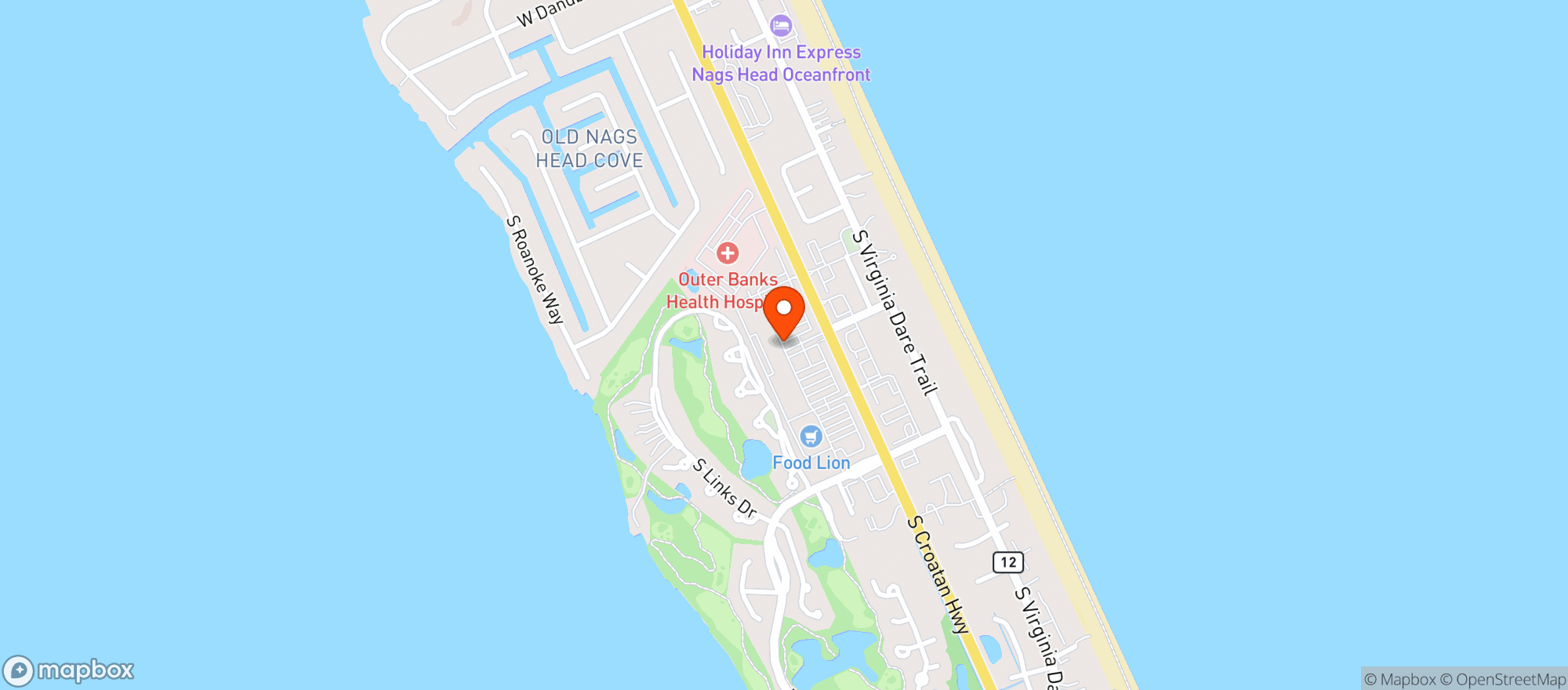 Map showing The Fresh Market (Nags Head)