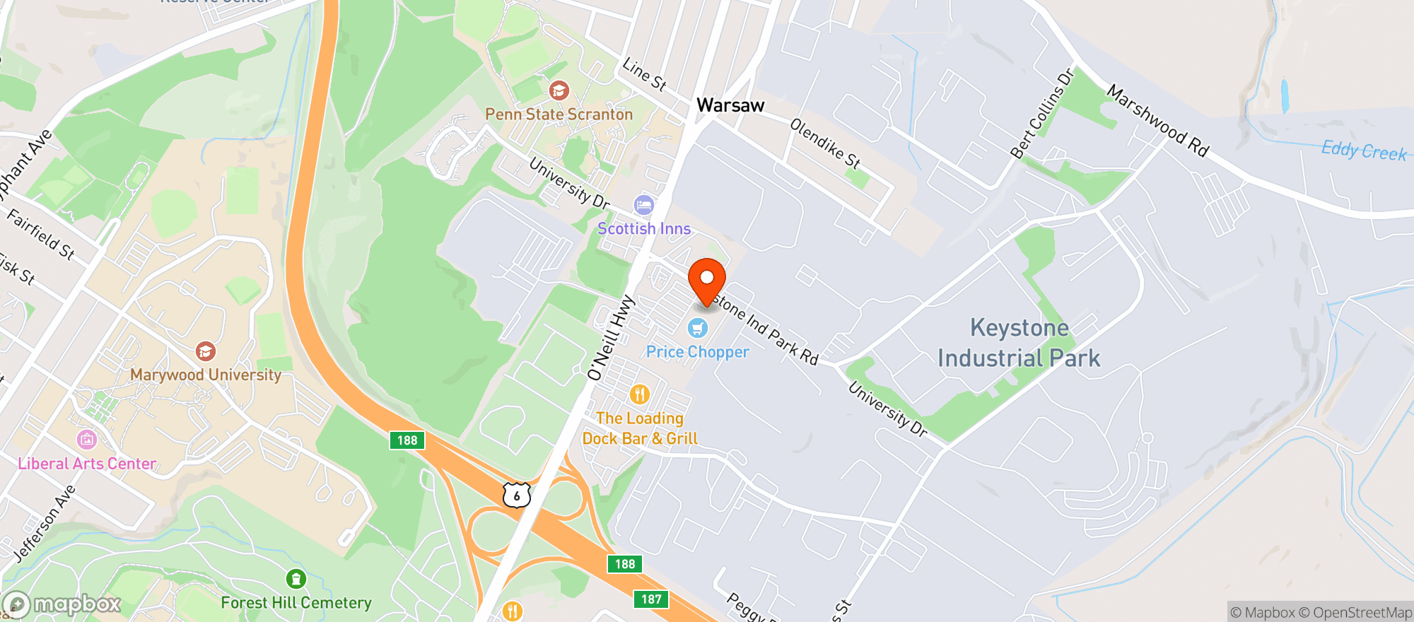 Map showing Brewers Outlet