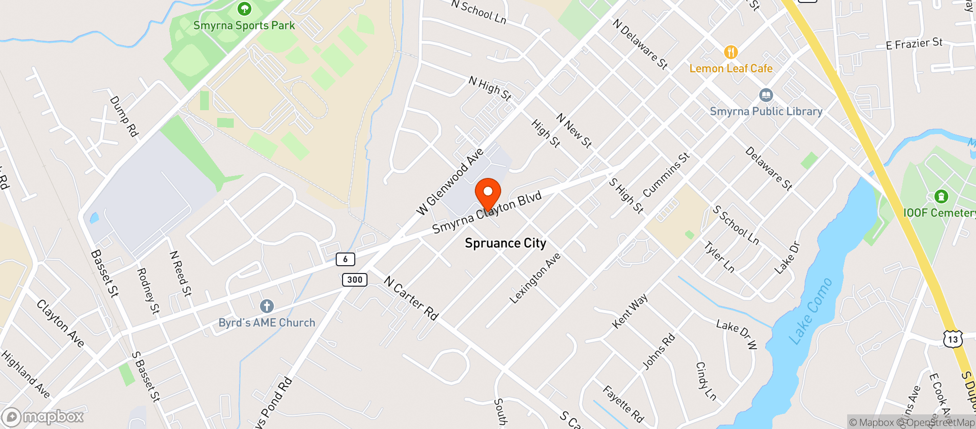 Map showing Spruance City Liquor