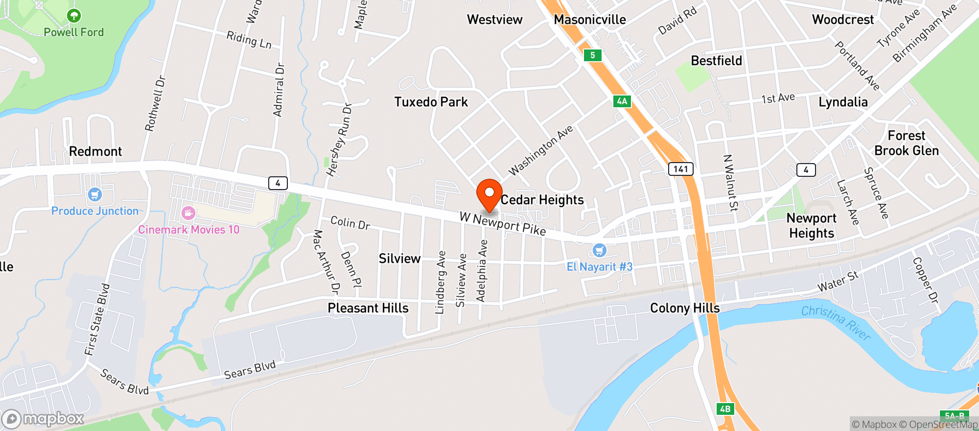 Map showing 407 Liquors