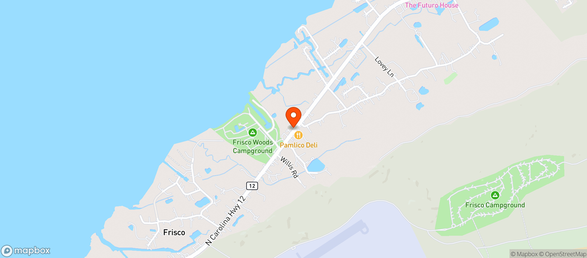 Map showing Frisco Shopping Center