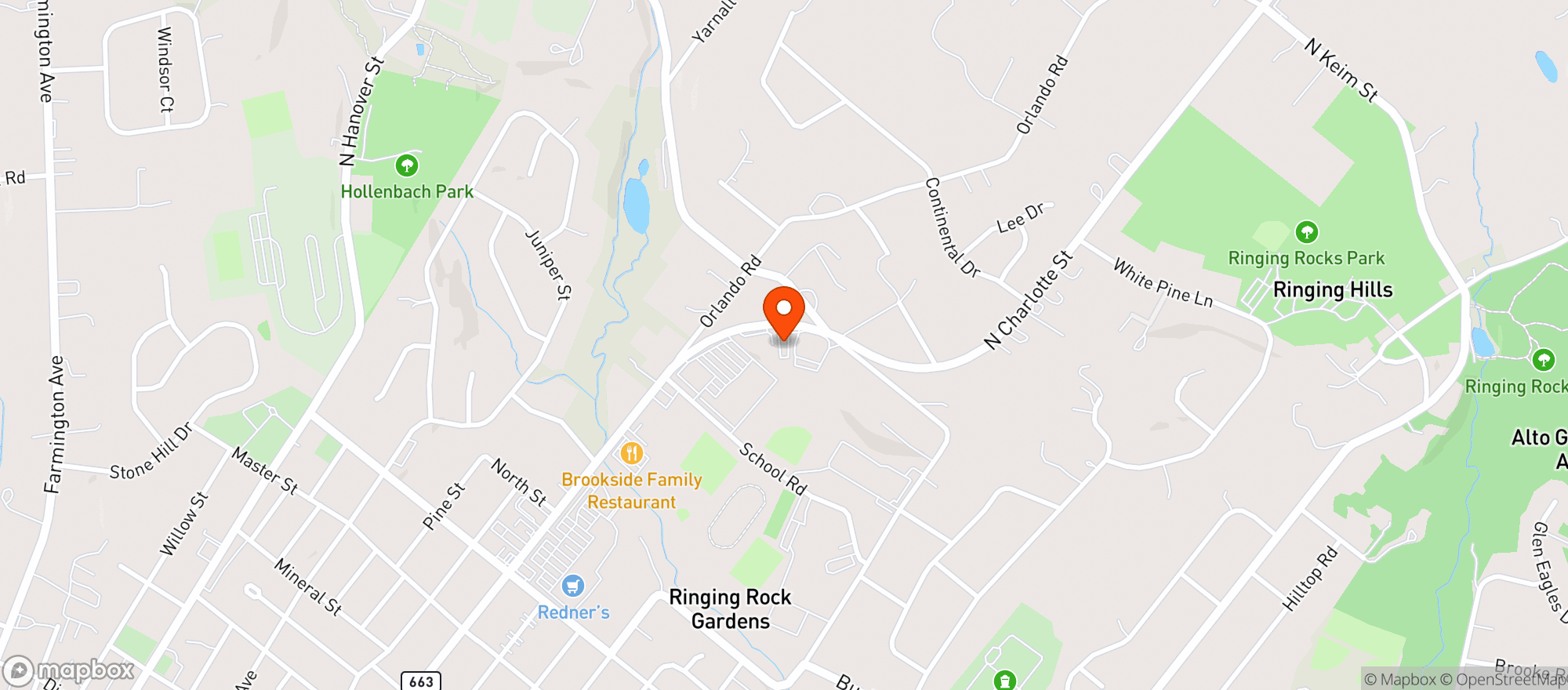 Map showing NORTH END BEVERAGE