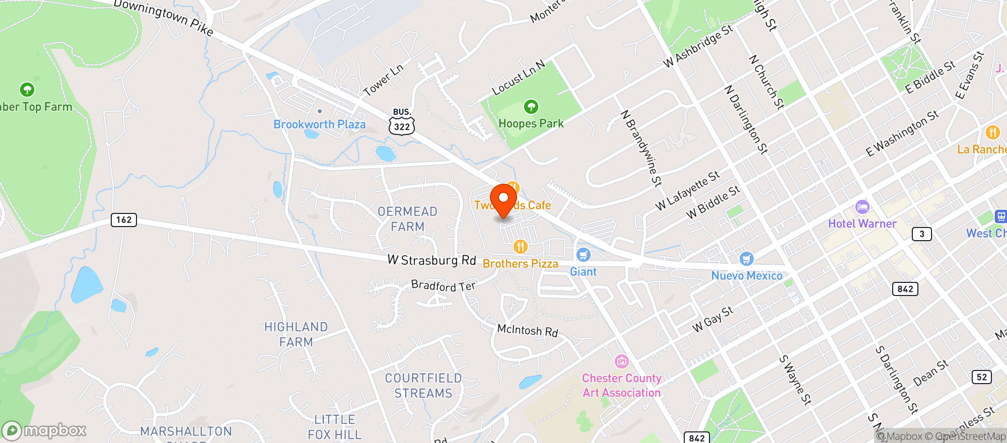 Map showing Giant Beer Garden & Eatery
