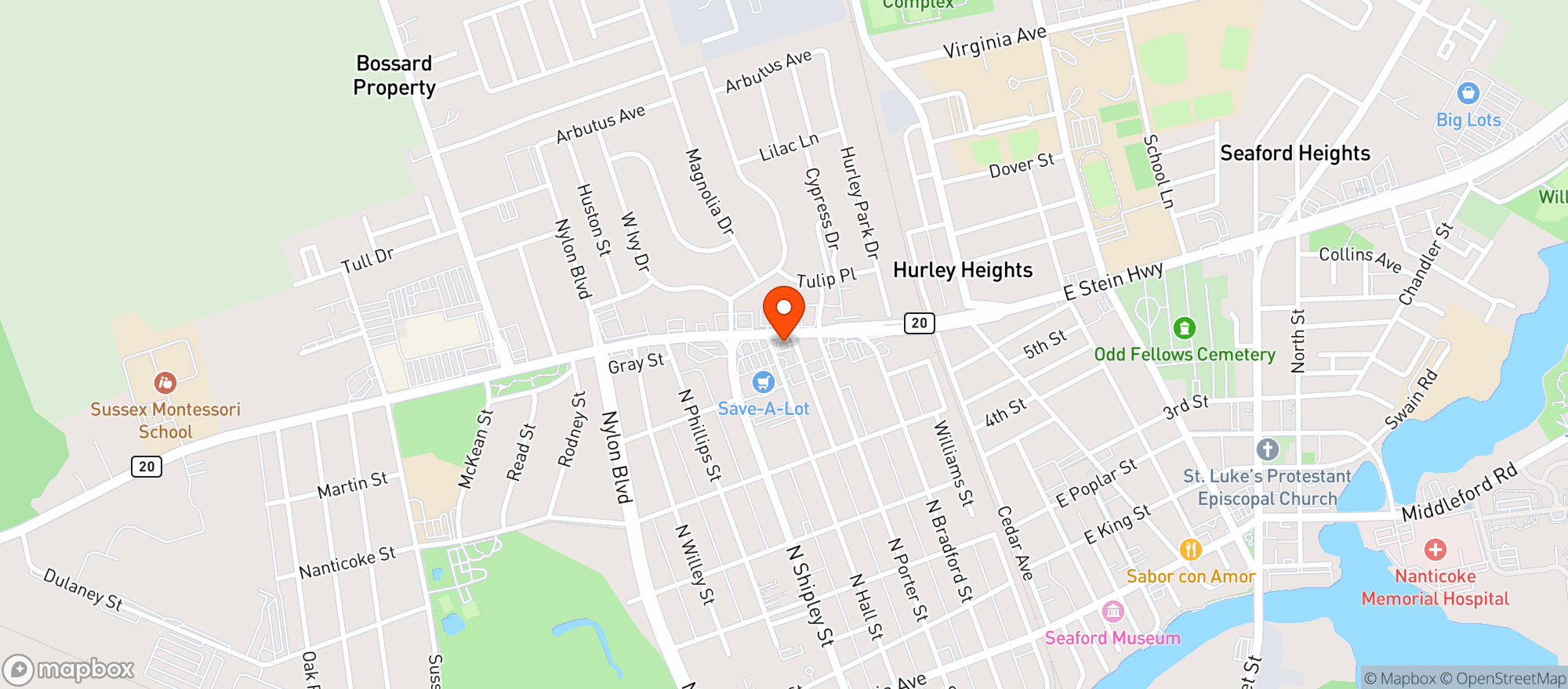 Map showing SEAFORD LIQUORS