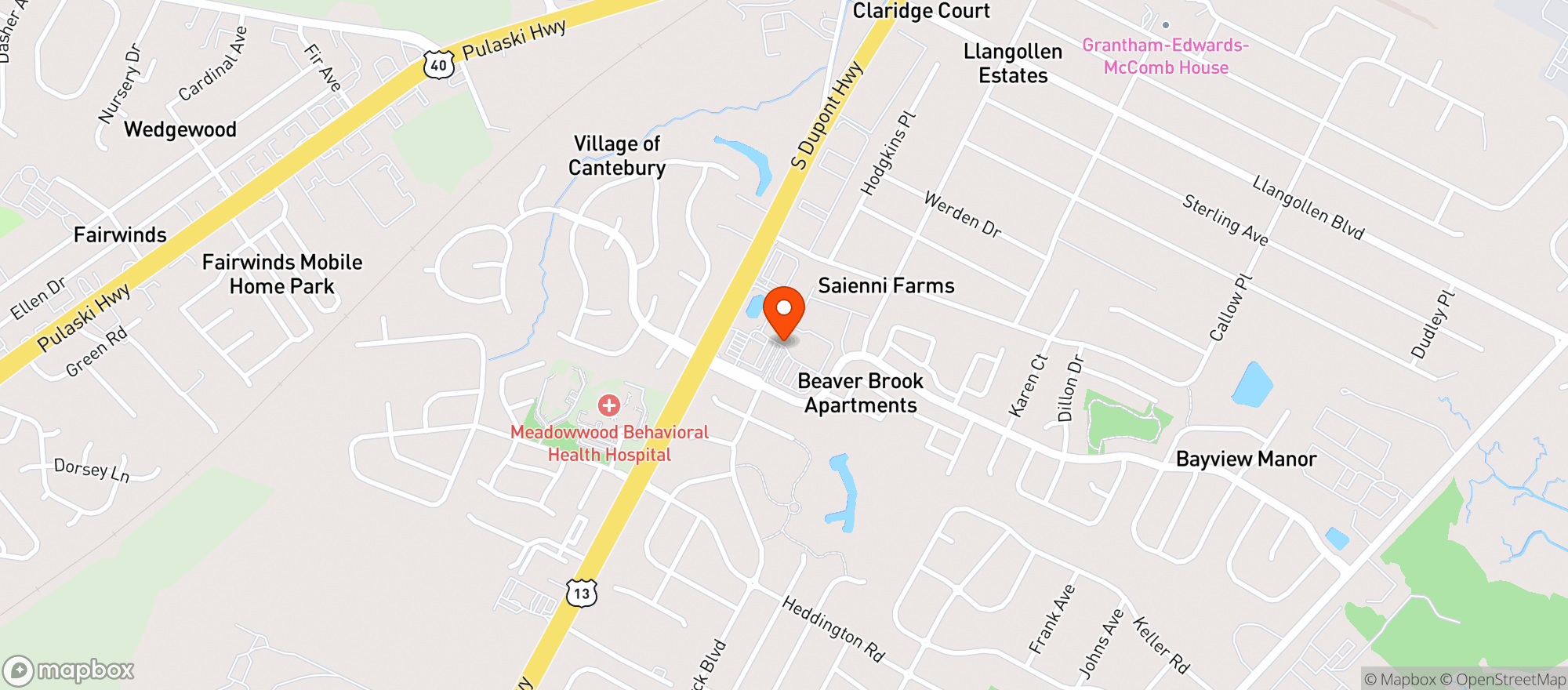 Map showing BEAVER BROOK LIQUORS